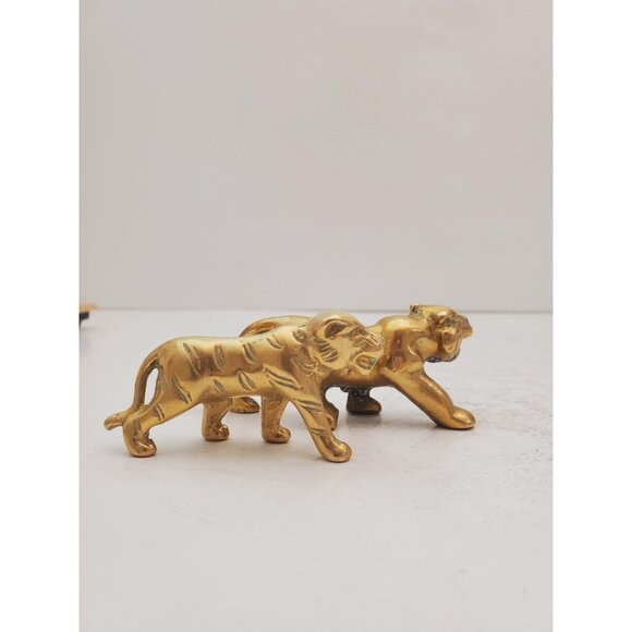 Vintage Brass Tiger Statue Vintage brass lover -Vintage style brass leop… - Picture 5 of 10